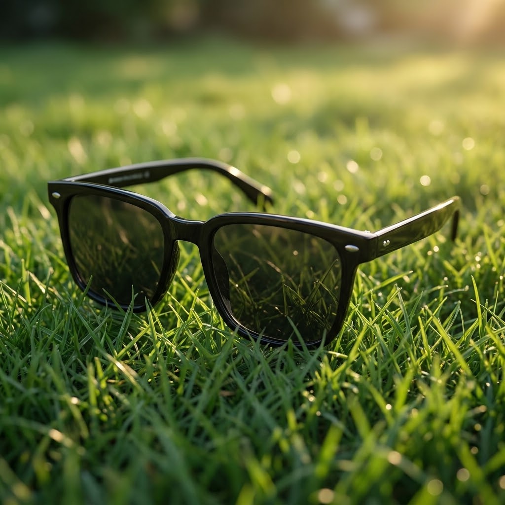 Aether Classic Shades – Ultra-Lightweight Square Sunglasses with Classy Black Frame for Timeless Style & Comfort