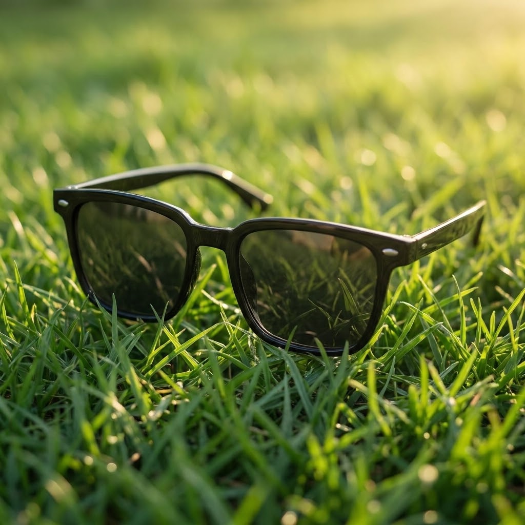 Aether Classic Shades – Ultra-Lightweight Square Sunglasses with Classy Black Frame for Timeless Style & Comfort