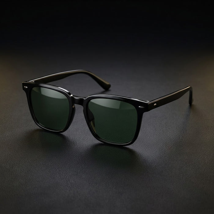 Aether Classic Shades – Ultra-Lightweight Square Sunglasses with Classy Black Frame for Timeless Style & Comfort