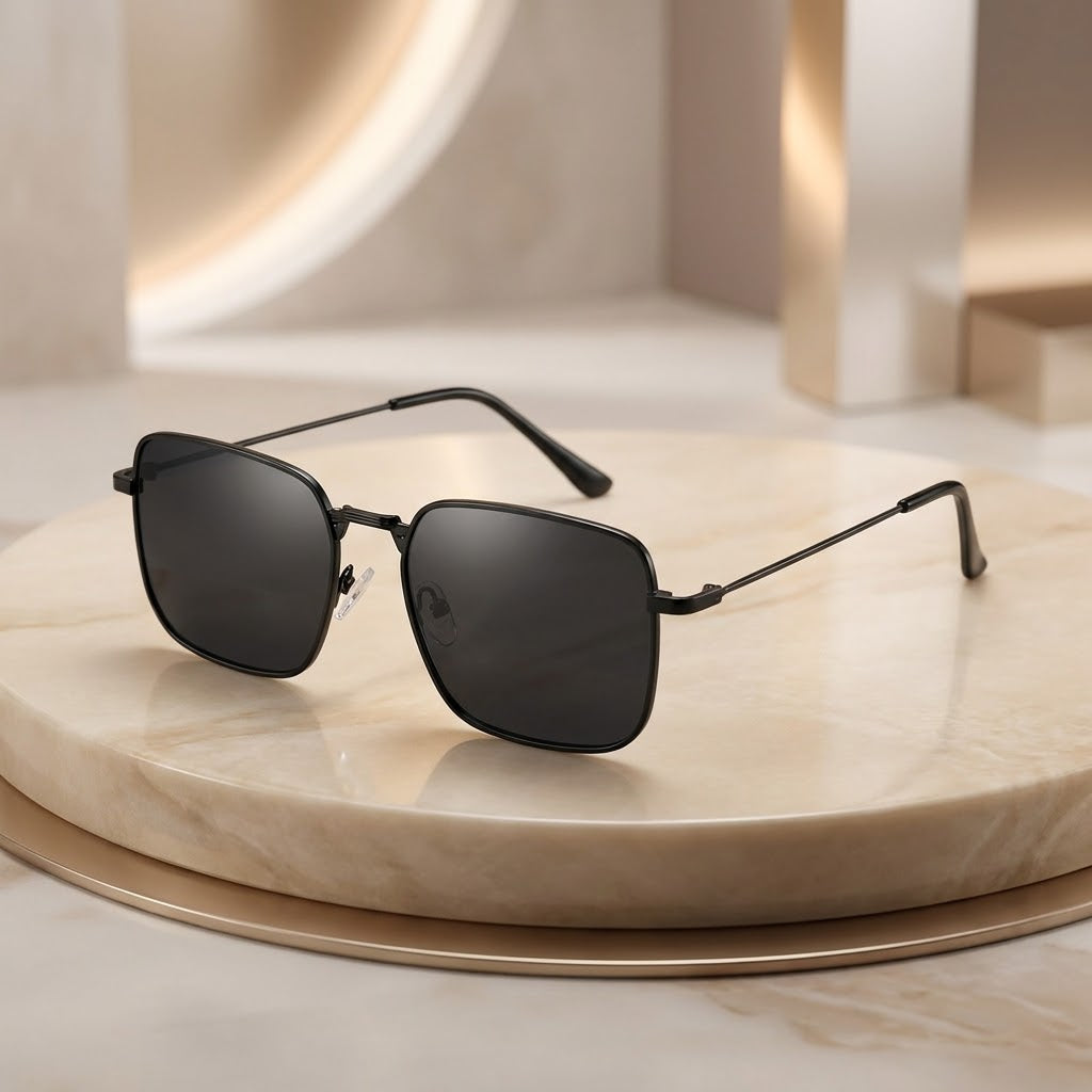 Fancy Slim Metal Frame Geometric Sunglasses – Lightweight, Stylish & Comfortable Daily Wear Shades