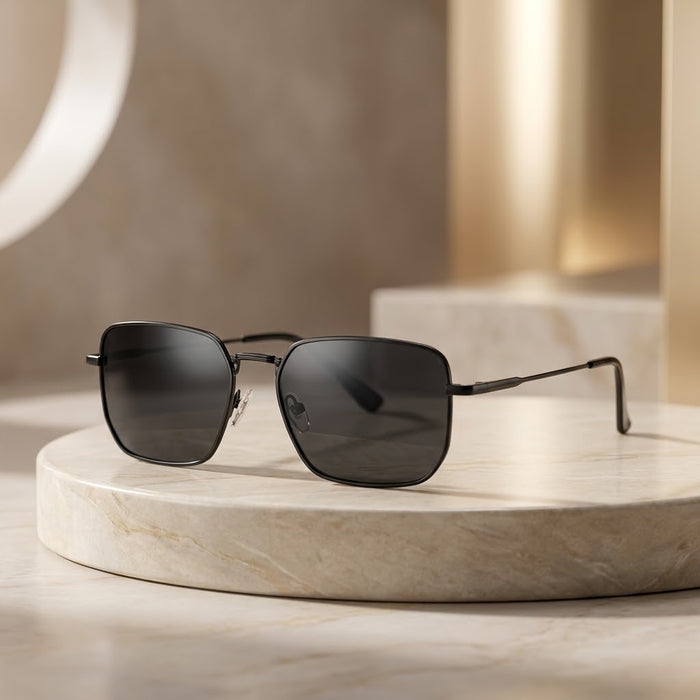 Fancy Slim Metal Frame Geometric Sunglasses – Lightweight, Stylish & Comfortable Daily Wear Shades