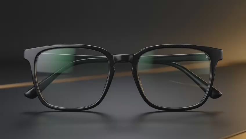 Clear Aura Premium Glossy Black Frame Glasses – Ultra-Stylish Clear Lenses for an Instant Smart Look