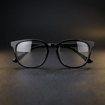 Clear Aura Premium Glossy Black Frame Glasses – Ultra-Stylish Clear Lenses for an Instant Smart Look